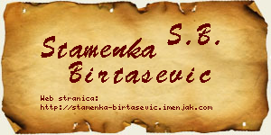 Stamenka Birtašević vizit kartica